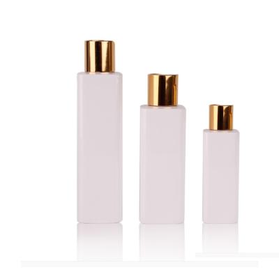 China 130ml 150ml 180ml Customized Refillable Empty Cosmetic Packaging Disc Cap Bottle Lotion White Plastic for sale