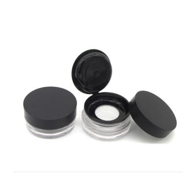 China Cosmetic Portable Loose Powder For Rotary Powder Puff 8g Cover With Transparent Plastic Mirror Shell for sale