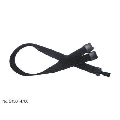 China Polyester 16mm (5.8) flat ribbed polyester lanyard with safety breakaway, USA and no-twist wide plastic hook for sale