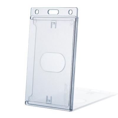 China Transparent ABS Plastic ID Badge Holder Bank Card Protector Storage Card Case ID Card Badge Attendance Work ID Holder for sale