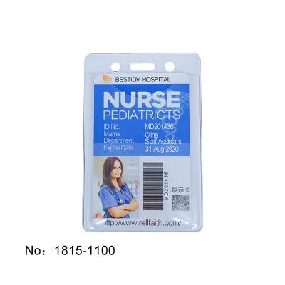 China Clear School 1815-1100 Vertical Front And Orange Peel Back PVC Card Holder ID Badge Holder for sale