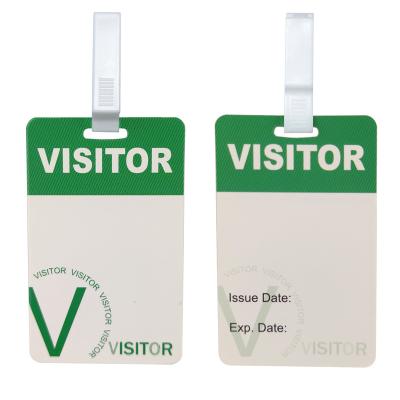 China Exhibition Temporary Visitor Card With Plastic Tag Old Name Use Identification Clip Color Identity Multiple Passing Paper Card for sale