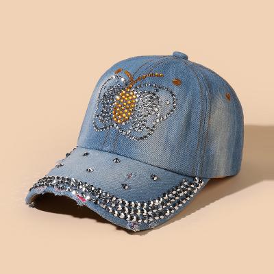 China Fashionable and unique women's rhinestone baseball cap shiny baseball cap COMMON shiny baseball cap products for sale