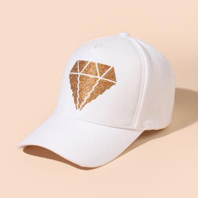 China Fashionable and unique women's rhinestone baseball cap shiny baseball cap COMMON shiny baseball cap products for sale