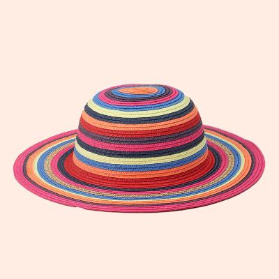 China Custom Sunproof Women's Large Beach Sun Visor Mixed Color Brimmed Hat Large, Fashionable and Popular for sale