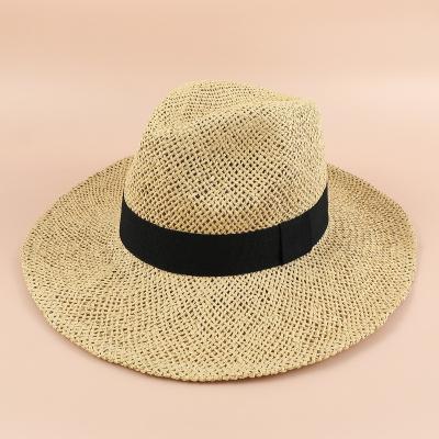 China Panama Women's Straw Hat Summer White Straw Sun Eco-Friendly Hat for sale