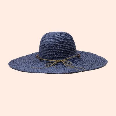 China Lightweight Summer Full Hand - Woven Women's Beach Pearl Sunscreen Hat Wide Brim Folding Gutters Easy Hat for sale