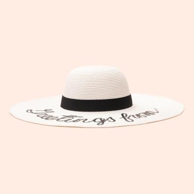 China Fashionable And Popular Beach Sunshade Striped Hat Large Contrast Color Contrast Flounced Hat for sale