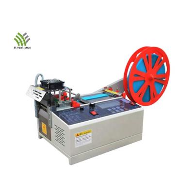 China Food Automatic Hot Cut Satin Ribbon Cutting Machine Thick Webbing Hot Cutter Belt Hot Cutting Machine for sale