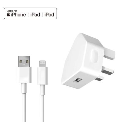 China 12W original portable MFI Wall Charger UK oem fast charging adapter USB A port for iPhone Charger for sale