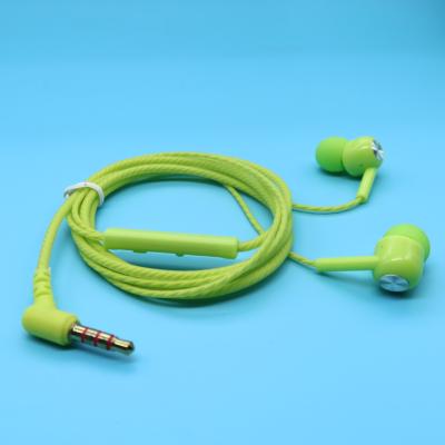 China JYZFactoryDirect 3.5mm Jack In Ear Green Headphones In-Ear Wired Earbud with MIC Strip Wire for Computer iPad Mp3 Smartphones Game for sale