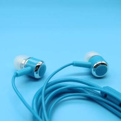 China JYZFactoryDirect Blue In-Ear 3.5mm Jack In Ear Headphones Wired Earbud with MIC Strip Wire for Computer iPad Mp3 Smartphones Game for sale