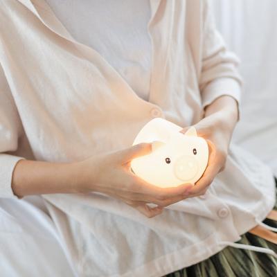 China Best Selling Cute Silicone Lamp Baby Bike Part Led Kids Pig Night Light Silicon Animal for sale