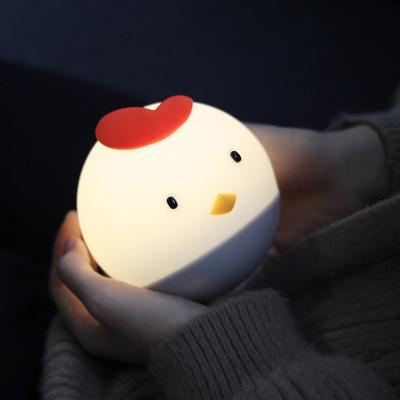 China Factory wholesale cute night light for kids chicken silicone touch lamp for sale