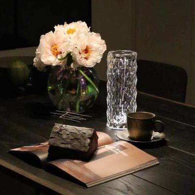 China Luxury Silver Rose New Modern Crystal Lamp Modern Popular Design Modern Desk Table for sale