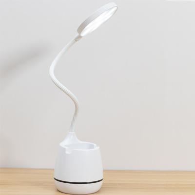 China Modern Flexible Adjustable Brightness Modes Light With Touch Sensor Extra Base Table Lamp With Pen Phone Holder for sale