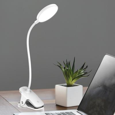 China Modern Drop Shipping Led Desk Lamp With USB Power Clip Bed Reading Book Night Light Foldable White LED Table Lamp for sale