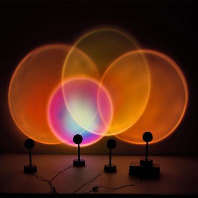 China Drop Shipping Minimalist LED Night Light Projector Sunset Table Lamp Rainbow Projection for Living Room Bedroom Backround Wall Decoration for sale