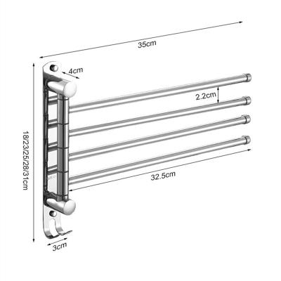 China Rotating Towel Rod 304 Stainless Steel Towel Rack Bathroom Hotel Rotary Towel Rack for sale