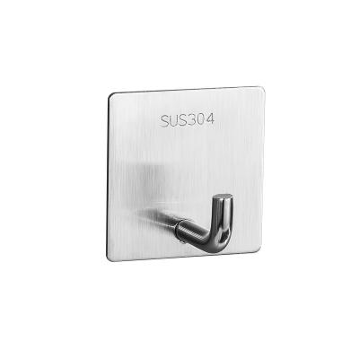 China Behind Doors/On Walls Stainless Steel Adhesive Hook For Hanging Tools And Clothes In Kitchen And Bathroom With 3M Adhesive Sticker for sale