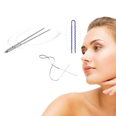 China Safe and reliable mono tissue stimulated resultant effective collagen facelift tooth thread with double needle sharp needle pdo thread for sale