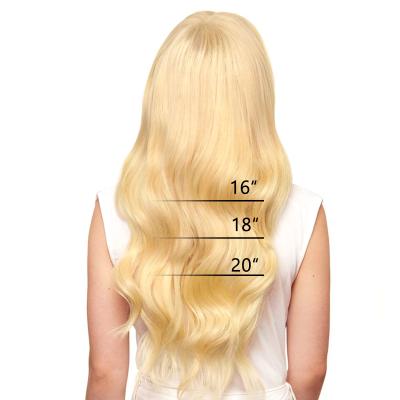 China MJMOJO Factory Wholesale Price Straight Blonde Hair Extensions Double Drawn Weft 613 Pack Popular Amazon Sale for sale