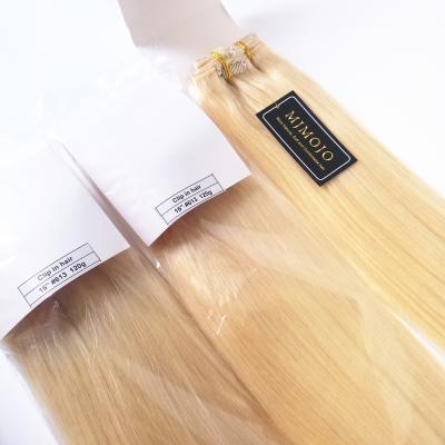 China MJMOJO Factory Direct Double Ended Wholesale 120G Straight Remy Clip In Hair Extensions Hot Selling Pulled Thick Ends for sale