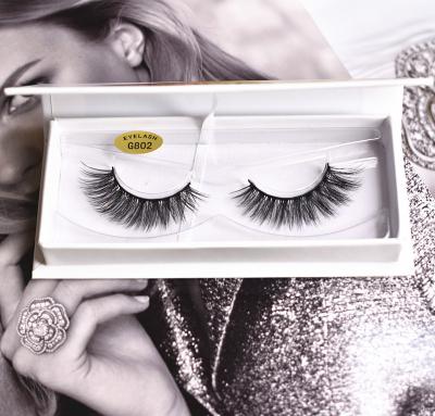 China Long Private Label Silk Mink Eyelashes 3D Faux Mink Eyelashes Natural Silk Mink Eyelashes for sale