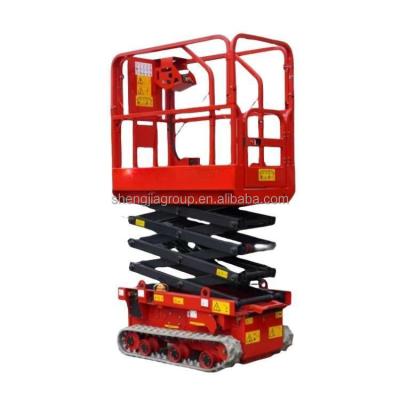 China Easy operation 4-18m rough terrain scissor lift table manlift self-propelled track mobile hydraulic work platform for sale