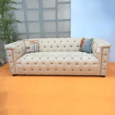 China Chesterfield SOFA Contemporary Living Room Furniture Hotel Lounge Three Seat Sofa , Button Tufted Sofa for sale