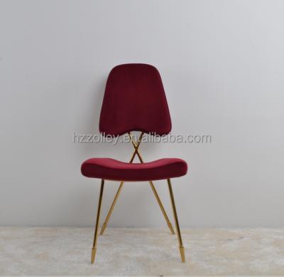 China Event New Design Gold Color Stainless Steel Frame Solid Wood Brass Jonathan Adler Chair for sale