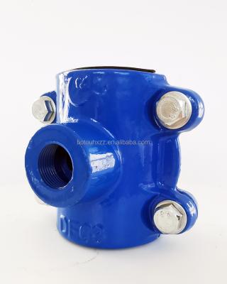 China Pipe Lines Connect Factory Direct Sale Ductile Iron Saddle Clamp For PVC Pipe for sale