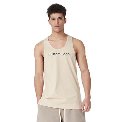 China QUICK DRY Custom White Knit Singlet Workout Tank Tops Plus Size Mens Tank Tops Fitness Wear Sleeveless Sando Wife Beater for sale