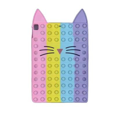 China Cartoon Cat Tablet Case Silicone Sensory Protector Cover Wiggle Toy Tablet Cover Push Bubble Game Tablet Case For iPad 10.2 10.9 12.9inch for sale