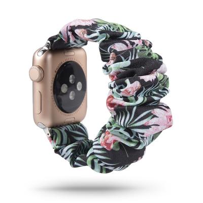 China Lightweight And Durable Sunflower Flamingos Elastic Scrunchie Watch Bands For iWatch 6 5 4 3 2 Straps 1 Women Wristbands For Apple Watch 6 for sale