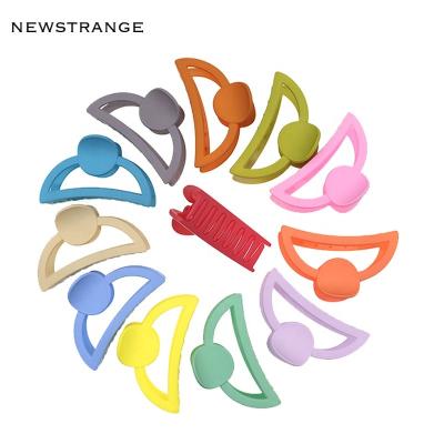 China Wholesale Cheap Decor Price Hair Claw Plastic Bow Circle Shape Matte Hairpin Candy Color Strong Plug Hair Claw Clip For Women for sale