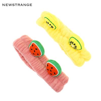 China Wholesale Hair Decoration Headbands Facial Cosmetic Hair Band Fruit Shape Adjustable Elastic Hair Band Makeup Facial Headband For Girls for sale