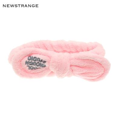 China Wholesale Cute Plush Headband Wash Face Hair Decoration Cool Letters Bow Coral Fleece Makeup Turban Headband For Women for sale