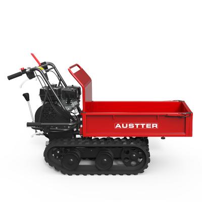 China Farms TUV Rhineland CE Approved 300Kg Load Capacity Gasoline Engine Power Small Rubber Track Agriculture Wheelbarrow , Mini Dumper for sale