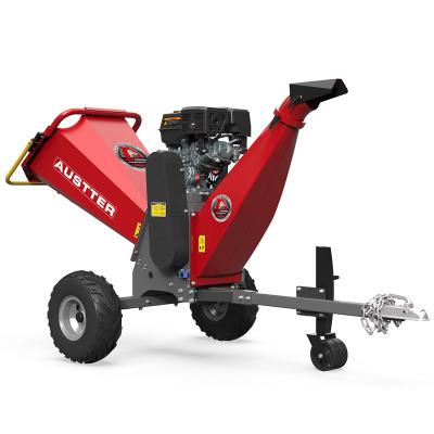 China Heavy Duty Farms Gasoline Engine 15hp Gasoline Engine Wood Trailer Mounted Chip Log Tree Branch Chipper Shredder Machine for sale