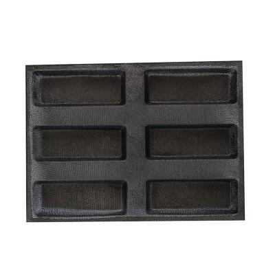 China Non Stick Silicone Baking Perforated Molds Non Stick Bake Black Breathable Hollow Silicone Cake Tray for sale