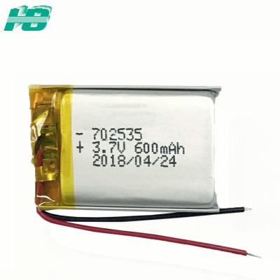 China 702535 3.7 V 600mah Lithium Polymer Battery Customized For Beauty Instrument for sale