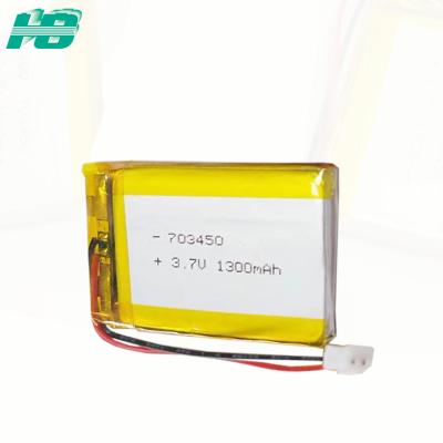 중국 703450 1300mah 3.7v 주문 리튬 전지, 안전 경보 건전지 판매용