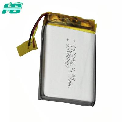 China 643249 High Temperature Lithium Ion Battery 1150mah 3.8 V 500 Times Cycle Life for sale