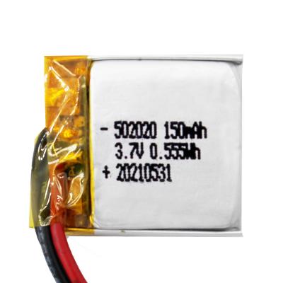 China HB 3.7V 502020 150mAh 0.555Wh Lithium Polymer Battery Custom Battery for sale