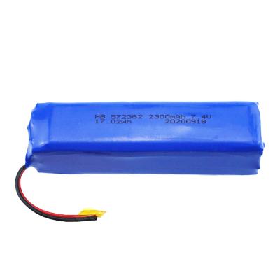 China HB 7.4V 572382 2300mAh 17.02Wh Lithium Polymer Battery Custom Battery for sale