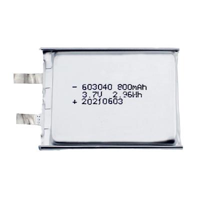 China HB Custom Battery 3.7V 603040 800mAh 3.7V 2.96Wh Lithium Polymer Battery for sale