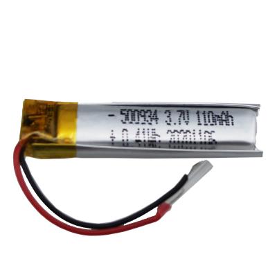 China HB Custom Battery 3.7V 500934 110mAh 0.41Wh Lithium Polymer Battery for sale