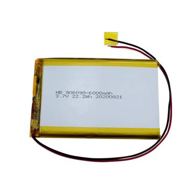 Cina HB Custom Battery 3.7V 906090 6000mAh Lithium Polymer Battery in vendita