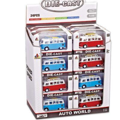 China New Promotion 1:55 Diecast Bus Mini Toy Car Kids Metal Car Toys Pull Back Car Vehicles Toy for sale